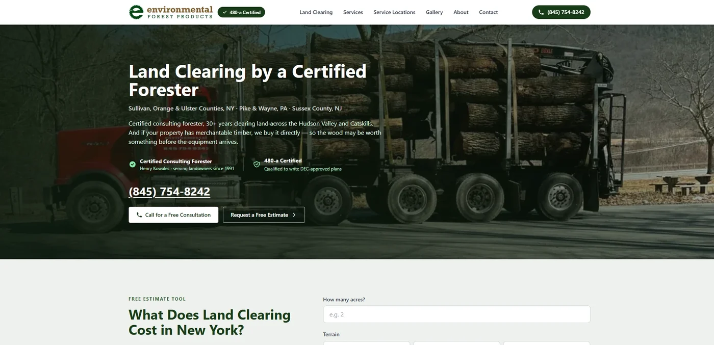 Environmental Forest Products homepage